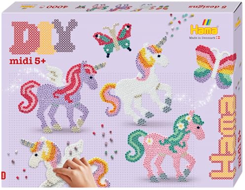 Hama Perlen 3164 Bügelperlen Geschenkpackung mit ca. 4000 Bastelperlen mit Durchmesser 5 mm, Motiv Magische Pferde, kreativer Bastelspaß für Groß und Klein