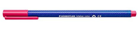 STAEDTLER Filzstifte triplus color, bordeauxrot, dreikant, stabile, eindrucksichere Spitze, Linienbreite ca. 1 mm, kindgerecht, Made in Germany, 10 bordeauxrote fibre-tip pens im Kartonetui, 323-23