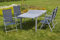 MERXX 5tlg. Amalfi Set, 4 Amalfi Klappsessel, Rückenlehne 5-Fach verstellbar, 1 Ausziehtisch, 120 (180) x 90 cm, Marineblau