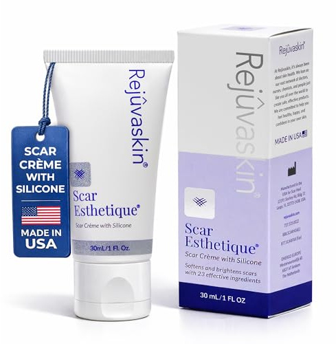 Rejuvaskin RejuvaSil Silicone Scar Gel, Scar Treatment for Surgical Scars, Burns, Keloids, Acne Scars on Face & Body, 30ml