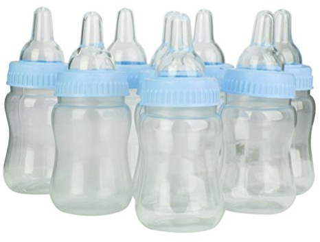 Tinksky Feeder Stil Mini Baby Dusche Box Candy Flasche Geschenk-Box (blau) für Hochzeitsparty begünstigt 12pcs
