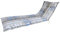 Madison 8 cm Luxus Rollliegenauflage C 306, Taupe - blau gestreift mit Schriftzug