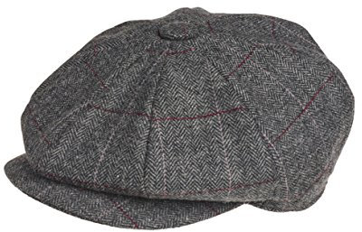 Peaky Blinders Cap - 8 teilig - Wolle - Jungen - Zeitungsverteiler, Grau,