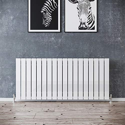 ELEGANT 600 x 1596 mm Horizontal Column Designer Radiator White Single Flat Panel Radiators