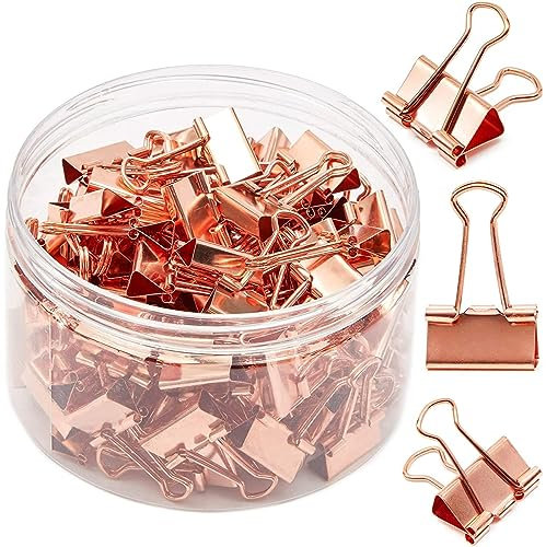 Bright Creations Rose Gold Binder Clips (0.75 in, 100 Pack)