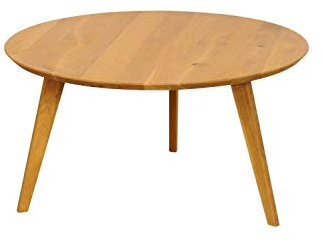 MJC Couchtisch Olpe Wildeiche Massivholz 90 cm Ø geölt Beistelltisch Telefontisch