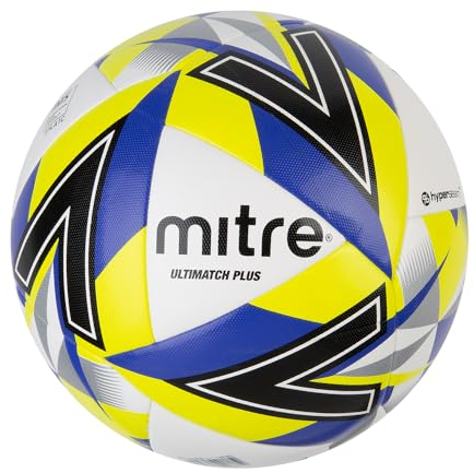 Mitre Ultimatch Fußball, verbesserte Kontrolle, zusätzliche Haltbarkeit, zusätzliche Genauigkeit, Ball, Weiß/Blau, 4