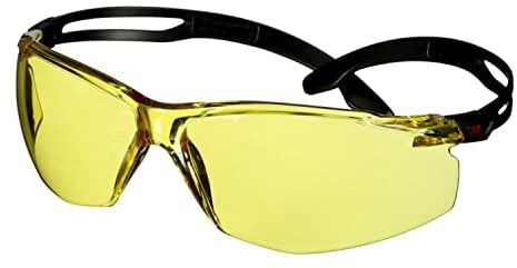 3M SecureFit 500 Gafas de seguridad, montura negra, recubrimiento antiempañante/antirrayaduras Scotchgard (K y N), lente ámbar, SF503SGAF-BLK-EU