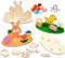 Gallop Chic Hasen und Küken aus Holz zum Bemalen, 6 Stück Ostern Basteln Kinder, DIY Osterhase Deko bastel set, Bastelsets Kinder Frühling für Bastelzubehör Dekorationen