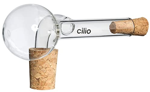 cilio Dosierausgießer PRECISIO | Dosierer für Flaschen 2cl | L: 12 cm B: 5,5 cm H: 7 cm | Passend für Öffnungen bis 2 cm | für Spirituosen, Öl und Essig | Borosilikatglas und Kork