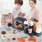 COO11 41PCS Kids Cash Register Toy with Coffee Machine and Cafe Accessories - Interactive Light, Sound, Water Flow and Touch Display - Educational Pretend Playset Gift for Boys and Girls Ages 3+