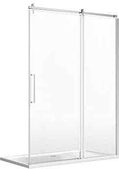 Render Shower Enclosure Sliding Door Easy Clean Glass, Chrome Frame – 1200mm