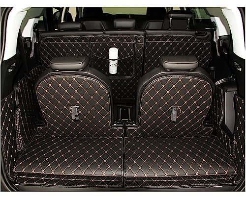 UPIKIT Auto Voller Surround Leder Kofferraummatten Kompatibel mit für Peugeot 5008 Kofferraum Schutzmatten Zubehör
