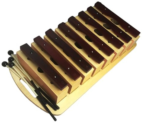 Großes handgeklopftes Glockenspiel-Schlaginstrument aus Redwood mit 8 Tönen und Ziegelstein vom Echo-Typ Glockenspiel Schlaginstrument