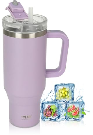 Riley Joy Travel Mug 1200 ml Gourde avec Paille Gobelet à Café à Emporter Anti-fuite en Acier Inoxydable Gobelet Isotherme