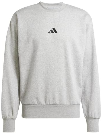 adidas Herren Essentials Feelcozy Fleece Sweatshirt, medium Grey Heather/Black, XL