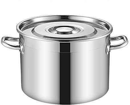 Olla de Sopa Olla de Acero Inoxidable 304, Catering Olla de Sopa Grande Espesada Comercial/doméstica con Tapa, Utilizada para Todo Tipo de Estufas