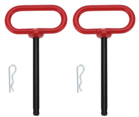 eMagTech 2 Sets Trailer Towing Handle Hitch Clevis Pin and Clip 3/8 x 4 Inch Trailer Tow Hitch Pins for Lawn Mower Trailer Towing Cargo Boat(16.8 x 9.3cm)
