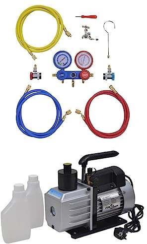 XGWKCNV Household Appliance Vacuum Pump 50 L/min with 2-way Manifold Gauge Set in Tool Kit Air Conditioner