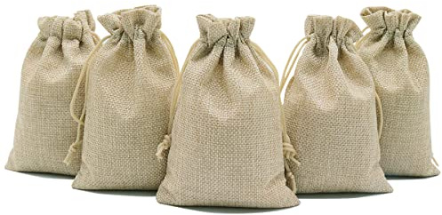 YUNSHANGHE 24 Stück Jutesäckchen, Klein Geschenk-säckchen 15x20 cm, Jute Beutel Stoffbeutel, Schmuckbeutel mit Kordelzug, Leinensäckchen für Schmuck Hochzeitsgeschenke Weihnachten