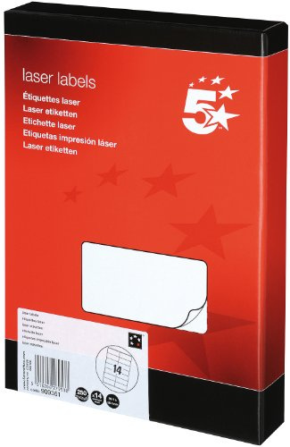 5 Star Sticky Labels White Multipurpose Laser Copier Inkjet 99.1x38.1mm (Pack of 3500)