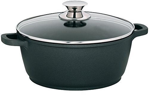 Kela Fleischtopf Kerros 24cm aus Aluguss, schwarz, 24 cm