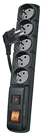 EMOS 1909050153 5 AC Outlet (S) 250 V AC 1.5 m schwarz Überspannungsschutz – Steckdosenleiste (5-Fach, 10 A, 1,5 m, schwarz, 470 g, 500 g)