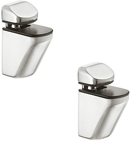 Gedotec Support Étagère Murale - Serafin - Fixation de Tablette et Console en Verre et Planche en Bois de 4 à 25 mm - Cuisine, Salle de Bain - Chromé Poli – 25 x 40 x 41 mm - 2 Pièces