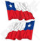CHILE Chilenische wehende Flagge Südamerika 120mm Auto & Motorrad Aufkleber, x2 Vinyl Stickers