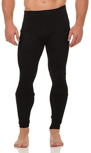 A&LE Fashion Herren Thermo Unterhose Leggings Pants mit Innenfleece warme Unterwäsche CL 2020 (S/M, Black / 2 Stück)