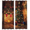 Lemare Weihnachtsvorhänge Digitaldruck | Weihnachtsbaum & Kamin mit Socken | Christbaum mit Weihnachtsschmuck | Weihnachtsvorhang Blickdicht | 2 STK. 145x260 cm