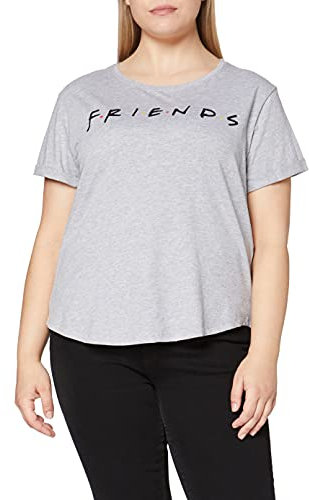 FRIENDS Women's Titles T Shirt, Grey Heather, 14 UK