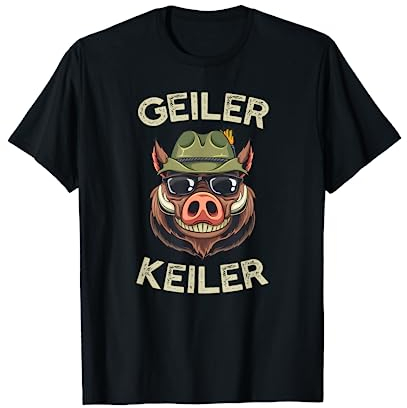 Geiler Keiler Wildschwein Jäger Jagd Wald T-Shirt