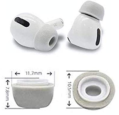 Zotech Memory Foam Ear Tips (Small, Gray) for Apple Airpods Pro - 2 Pairs, Durable, Soft, Comfortable, 1-Year Warranty