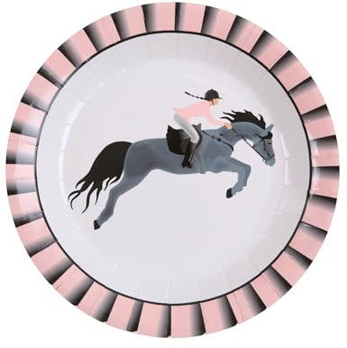10 Assiettes carton équitation 22,5 cm