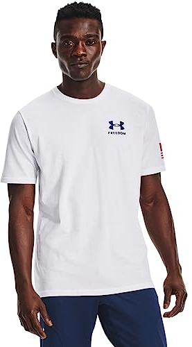 Under Armour Herren New Freedom Flag T-Shirt Hemd, Weiß (101)/Royal, S