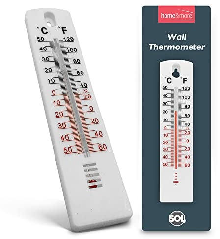 SOL 2pk Wall Thermometer, Indoor and Outdoor Room Temperature Monitor, Easy-to-Mount Design for Easy Installation on Any Wall, Durable Design, Precise & Accurate Readings for Home & Greenhouse