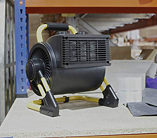 Marco Paul Modern Electric Industrial PTC Fan Heater - Adjustable Thermostat Portable Space Heater with Safety Cut Off for Indoor Use in Workshop, Garage, Office or Large Room - 2KW