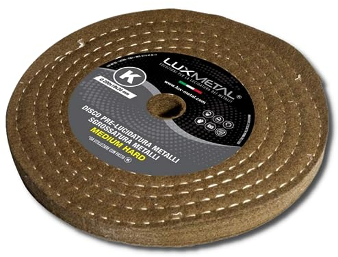 Disc Wheel Grinding Wheel Pre Polishing Abrasive Lux Metal Wool/Felt K Medium Hard 200mm Roughing Eliminates Scratches Oxide and Rust for Polishing Aluminum Stainless Steel Brass Copper Bronze Iron