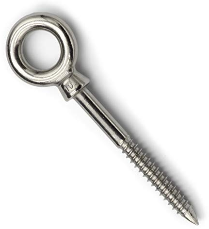 DIOS24 5 Stück Augbolzen mit Holzgewinde 8 x 80 mm (Größe und Menge wählbar!) - Edelstahl V4A - Augenbolzen Ringbolzen Ösenschraube