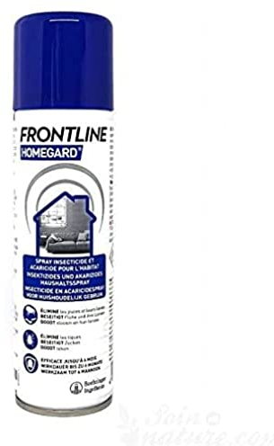 FRONTLINE Homegard Spray -Insecticide et Acaricide Pour l'Habitat -Anti-puces, Larves de Puces, Tiques - Efficacité résiduelle jusqu’à 6 mois - Fabriqué en France - 500 ml