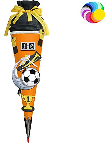 alles-meine.de GmbH Bastelset - Schultüte Farbe & Größe wählbar 70/85 / 100 cm - Fussball - Farbe frei wählbar - Bastelschultüte - Zuckertüte zum selber Basteln Bemalen Bek..