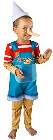 Ciao Pinocchio burattino costume travestimento bambino originale (Taglia 5-7 anni)