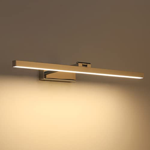 Klighten LED Spiegelleuchte Bad 60cm,18W IP44 Wasserdichte 180° Rotation Badleuchte Wand Badzimmer Spiegellampe, 1170 Lumen, Warmweiß 3000K, Chrom