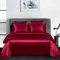 Michorinee Housse de Couette Satin 200x200 Vin Rouge avec 2 Taies d'oreiller 65x65 cm Parure de Lit Adulte 2 Personnes Linge de Lit Satin de Soie Brillante avec Fermeture Éclair