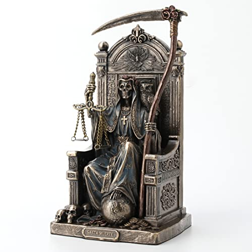 Veronese Design 21,6 cm sitzender Weihnachtsmann Muerte Sensenmann, Skulptur und Skulptur aus Kunstharz, Antik-Bronze-Finish