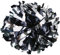 GUIFIER 1 Paar Cheerleader Pompons Handblumen, Metallic Cheerleading Pom Poms, Cheerleader Pom Pom Cheerleader, Cheer Tanz Pompoms Cheerleader Puschel für Sport Teamgeist, Ballspiele-Schwarz un Silber