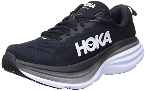 HOKA ONE ONE Women's Bondi 8 Running Shoes, Black/White, 5.5 UK