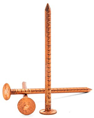 Hippo Hardware (3.35mm X 50mm) Copper Clout Nails, Roofing Slate, Tree Stump Killers (Pack of 5)
