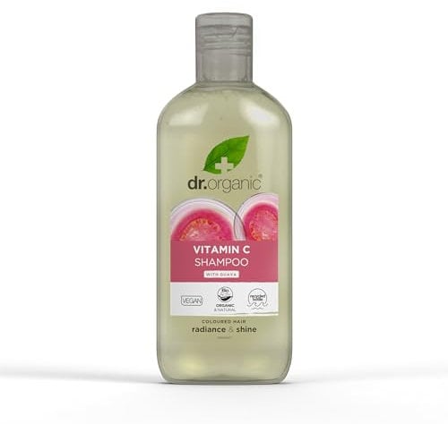 Dr Organic Guava Shampoo, Vitamin C, Coloured Hair, Mens, Womens, Natural, Vegan, Cruelty-Free, Paraben & SLS-Free, Organic, 265ml, Packaging may vary